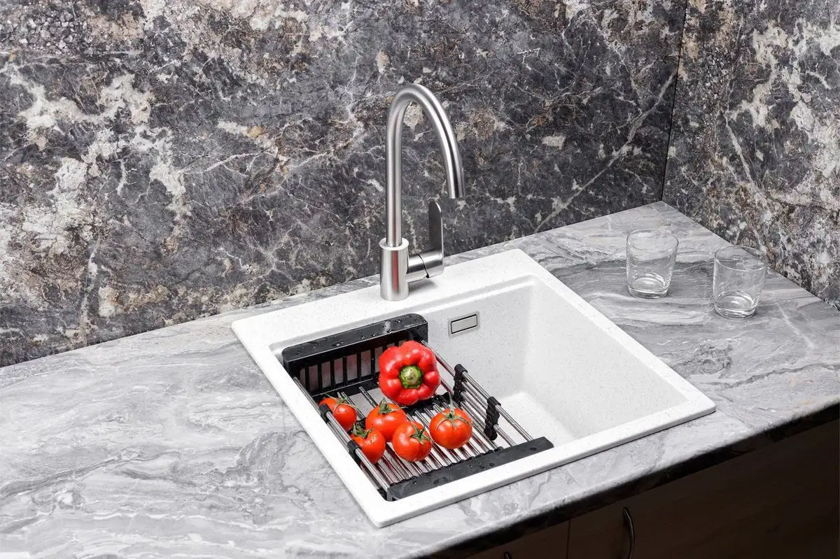 Кухонная мойка Marblan Comfort 50 (серый, с сифоном) - фото товара