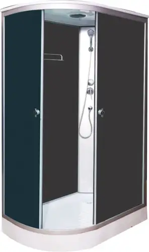 Душевая кабина Водный мир ВМ-877 R 80x120 (черный/тонированное стекло)