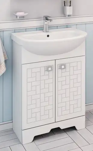 Runo Тумба с умывальником Runo Авила 60 + Уют 60 (напольная) – изображение в каталоге