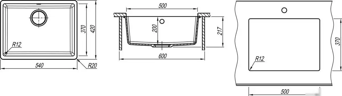 Кухонная мойка ZorG Fast 54 Premium black metallic - фото товара