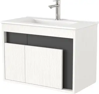 Дабер Тумба под умывальник 016 70 Т16.7.0.20 (белый древесный/серый) – изображение в каталоге