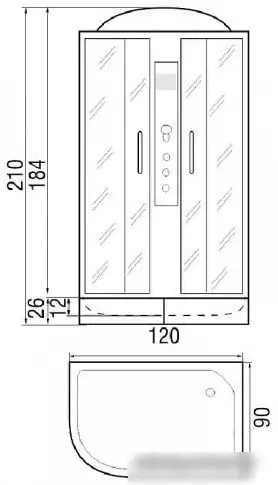Душевая кабина River Desna 120/90/24 MT R - фото товара