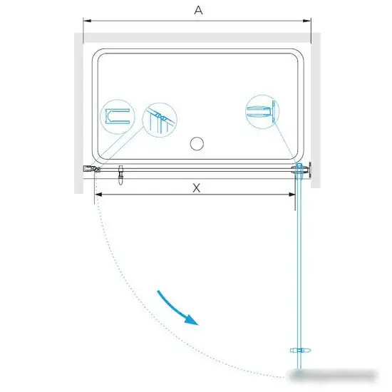 Душевая дверь RGW HO-011 350601109-11 90 (хром/прозрачное стекло) - фото товара