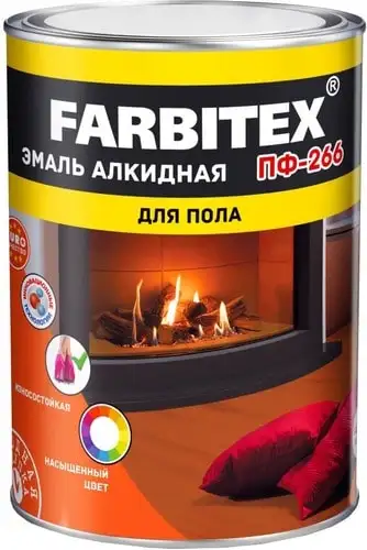 Эмаль Farbitex ПФ-266 20 кг (красно-коричневый)
