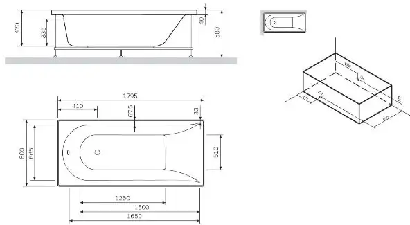 Ванна AM.PM Spirit W72A-180-080W-A2 - фото товара