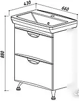 Belux Тумба под умывальник Венеция-Милан Н65-02 (1, белый) – фото товара