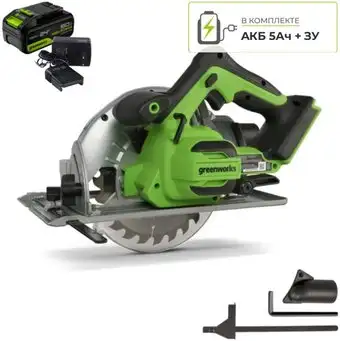 Дисковая (циркулярная) пила Greenworks GD24CS 1500907CUG (с 1-им АКБ) – изображение в каталоге