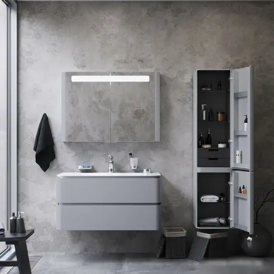 AM.PM Шкаф-пенал Sensation 40 M30CHR0406FG (правый, серый шелк) – фото товара