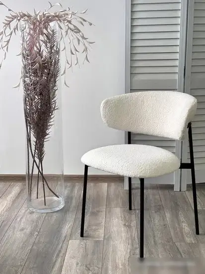 Стул M-City Seattle-V 461MC05519 (светло-серый BM-4 велюр/белый) – фото товара