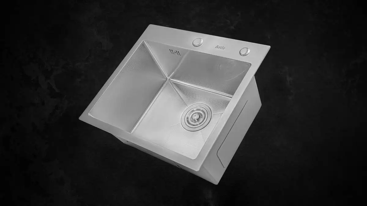Кухонная мойка Astir Decor Satin 45x50 (с сифоном, дозатором и коландером) - фото товара