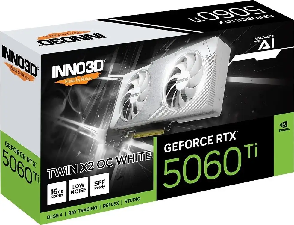 Видеокарта Inno3D GeForce RTX 5060 Ti 16GB Twin X2 OC White N506T2-16D7X-191073W – фото товара