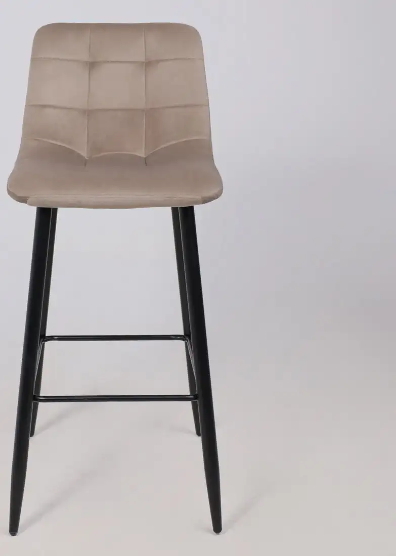 Стул AksHome Stella барный (бежевый велюр HLR08/черный) – фото товара