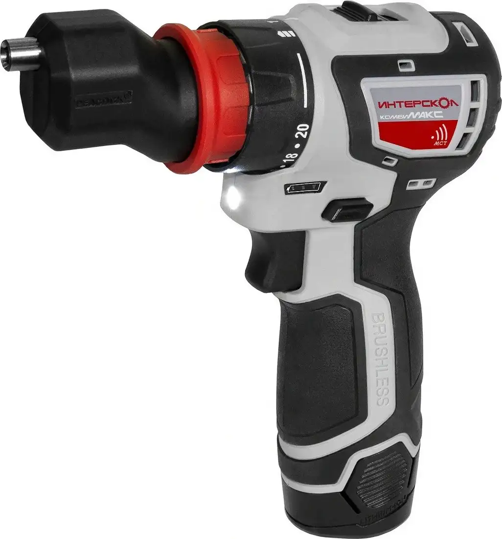 Дрель-шуруповерт Интерскол КомбиМАКС ДА-10/12В 36 687.2.2.79 (с 2-мя АКБ, кейс) – фото товара