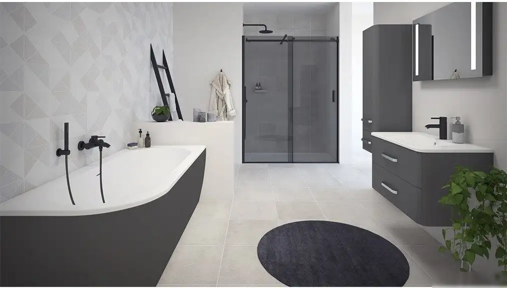 Ванна Cezares Slim Corner-180-80-60-R-NERO-SET - фото товара