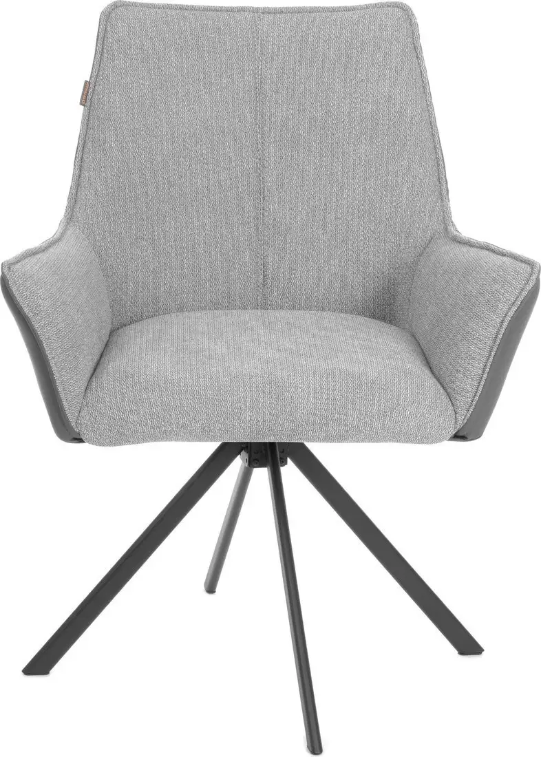 Стул с подлокотниками TetChair Мурано опора 360 (велюр/букле (HYP)/экокожа, светло-серый/графит) – фото товара