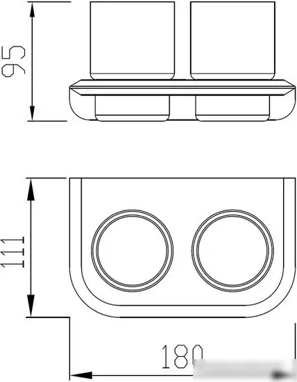 Набор стаканов для зубной щетки и пасты Abber Nord AA1557 (хром) – фото товара