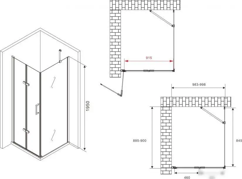 Душевой уголок Abber Zart AG08100P-S91 - фото товара