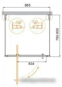 Душевой уголок Cezares MOLVENO-BA2-90/80-C-Cr-IV - фото товара