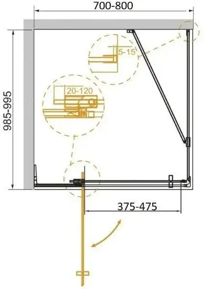 Душевой уголок Cezares SLIDER-AH-1-100-70/80-GRIGIO-BORO - фото товара