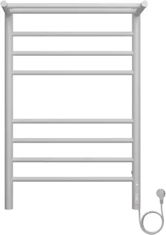 Полотенцесушитель TERMINUS Аврора П8 500х800 с полкой quick touch RAL 9003 (матовый белый) - изображение в каталоге