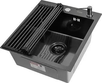 Кухонная мойка ARFEKA Eco AR 45x50 + RM AR + DS AR (Black Decor Millet, с аксессуарами)