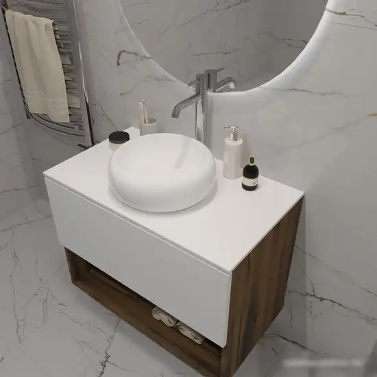 ЗОВ Тумба под умывальник Кито-2 100 2K100LA0MWMC (аттик/белый матовый) – фото товара