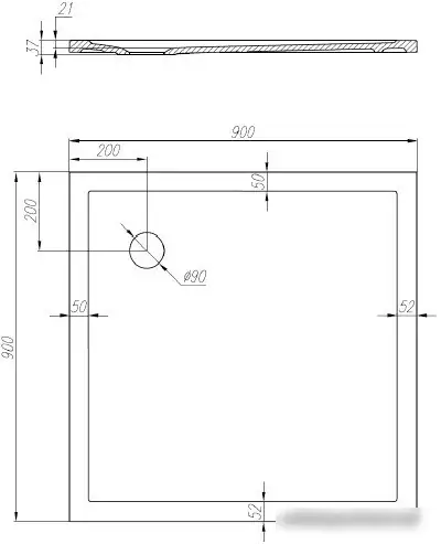 Душевой поддон Акватон Калифорния 90x90 - фото товара