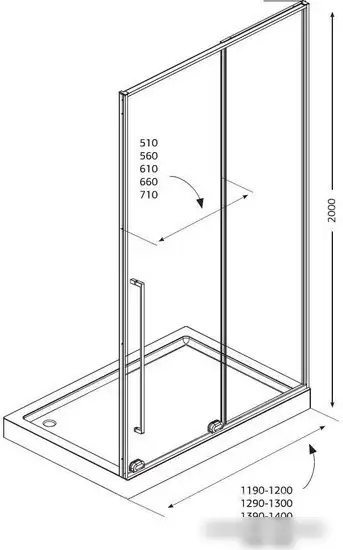 Душевая дверь Allen Brau Priority Fantasy 2.0 3.11008.31 140x200 312660 (черный матовый) - фото товара