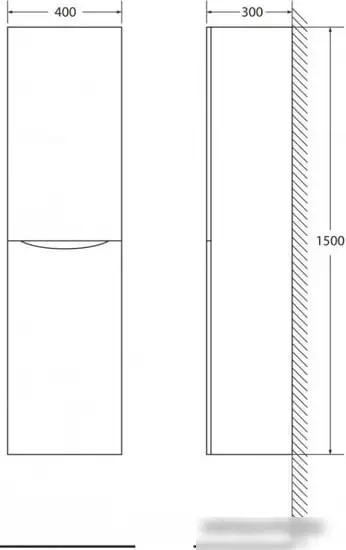 BelBagno Шкаф-пенал Fly-Marino-1500-2A-SC-PT-P-L (patinato turchese) – фото товара