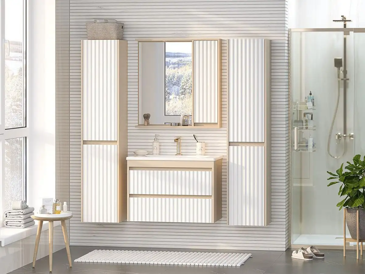 Brevita Шкаф с зеркалом для ванной Balaton R 80 BAL-04080-03-01П – фото товара