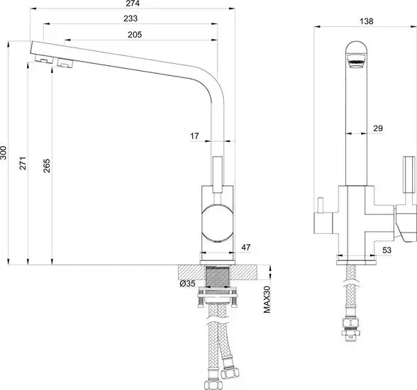 Смеситель Wonzon&Woghand WW-88458003-MB - фото товара