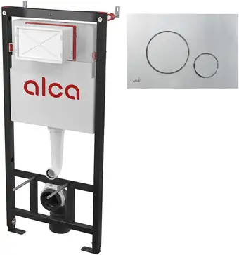 Инсталляция для унитаза Alcaplast AM101/1120 + кнопка Thin M672 (хром матовый) - изображение в каталоге