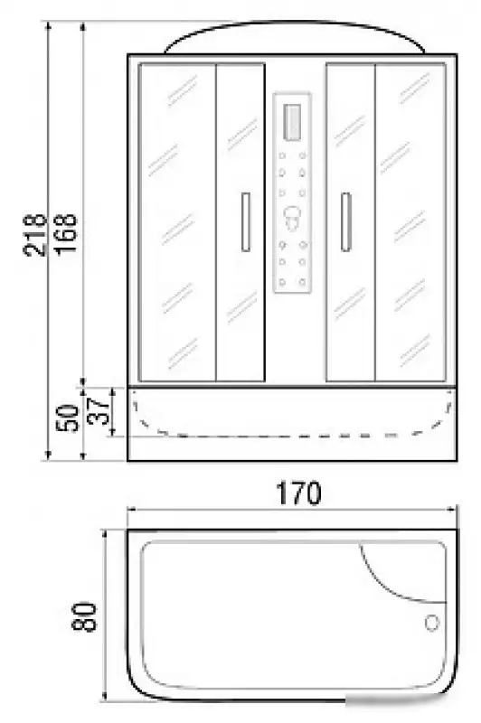 Душевая кабина River Dunay 170/80/55 ТН - фото товара
