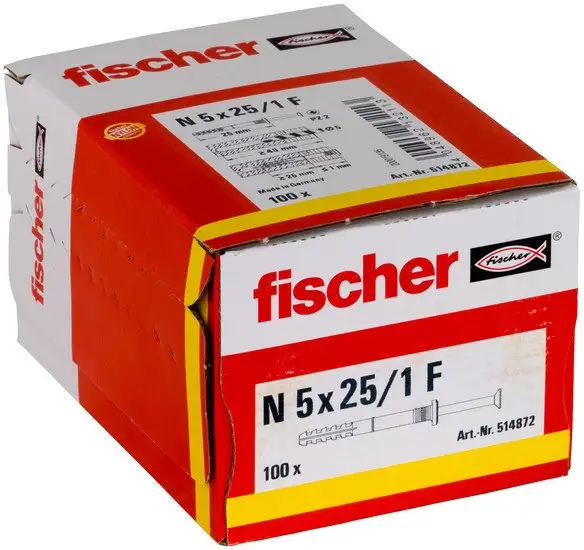 Дюбель-гвоздь Fischer N 5 x 25/1 F 514872 (100 шт) – фото товара