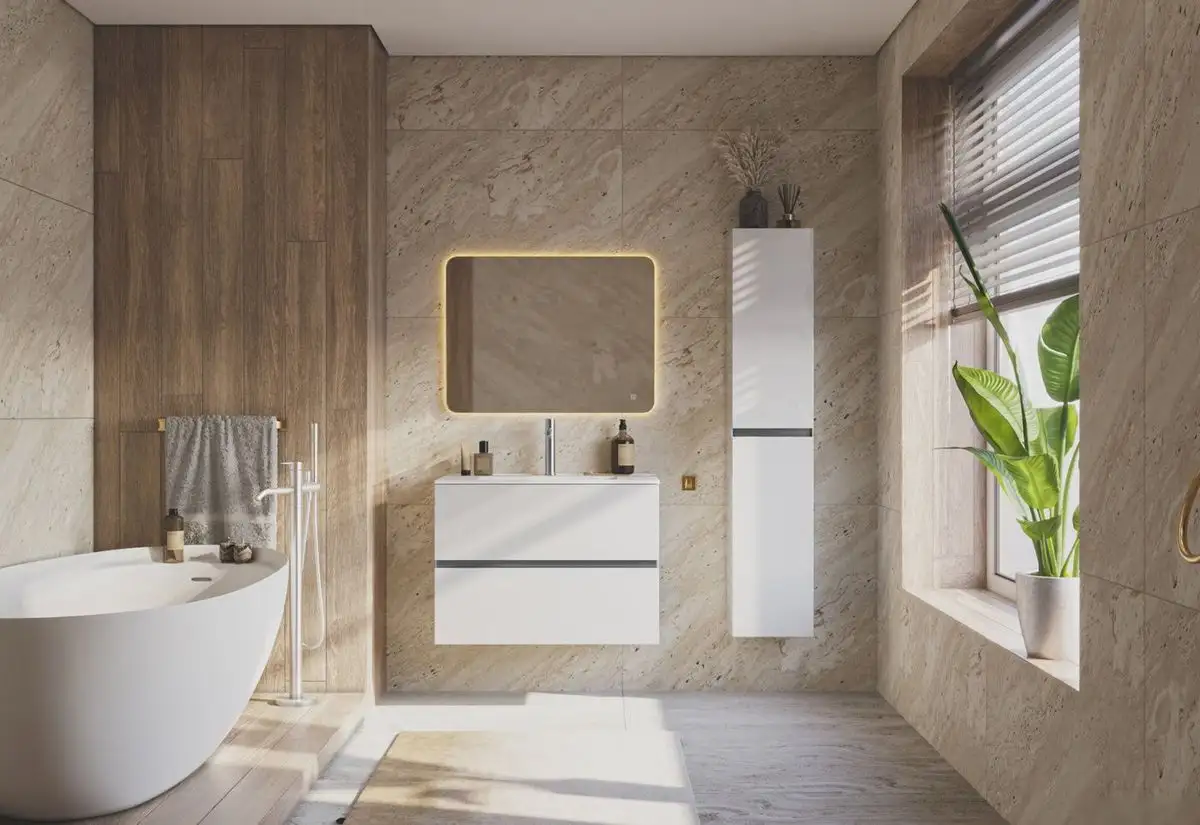 ЗОВ Шкаф-пенал для ванной Лира 150 LP150MW0MWGVA (белый глянец) – фото товара