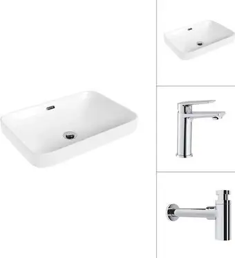 Умывальник Lauter 21441A + Sky 21CK533C с сифоном 21635CH (хром) - изображение в каталоге