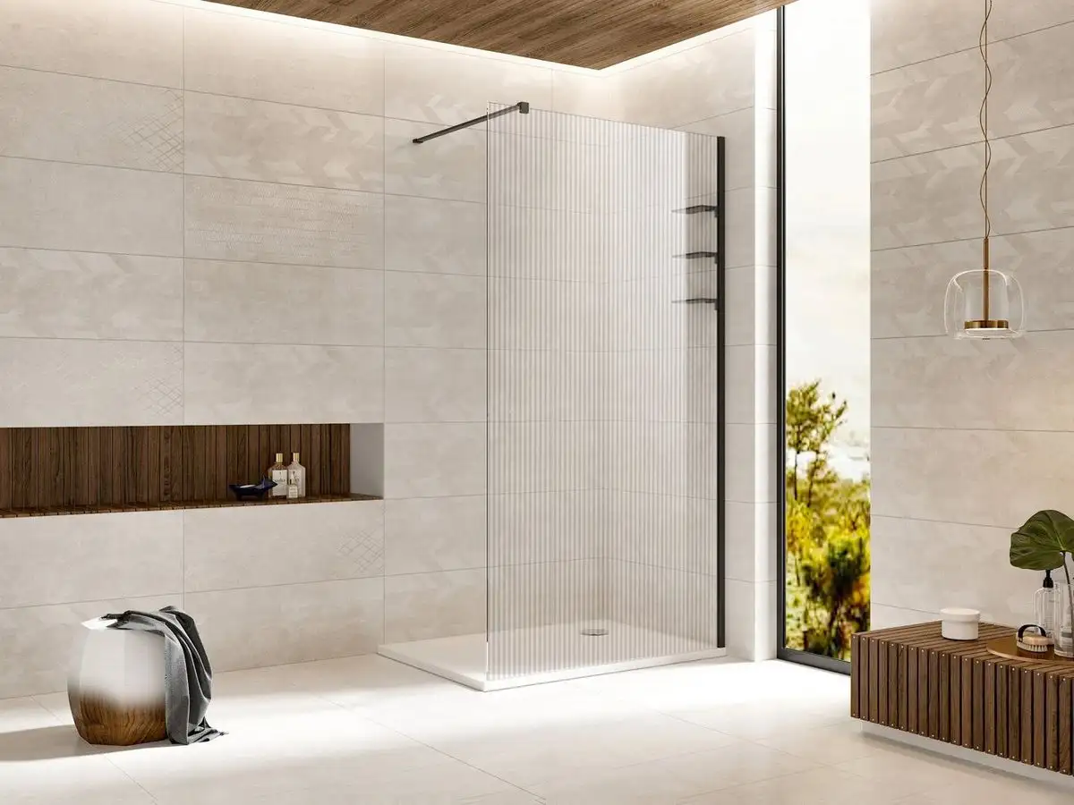 Душевая стенка Adema Риббер 120 Walk-In (черный) - фото товара