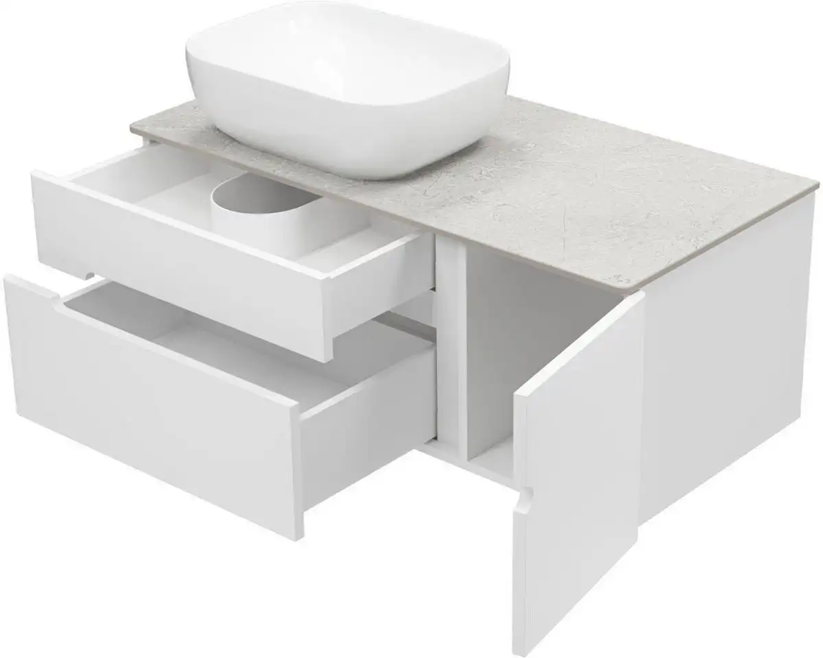 Misty Тумба под умывальник Роял 100 П-Роя-01100-011П2Я (подвесная, белый) – фото товара