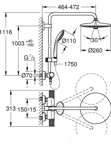 Душевая система Grohe Euphoria 260 27296003 - фото товара