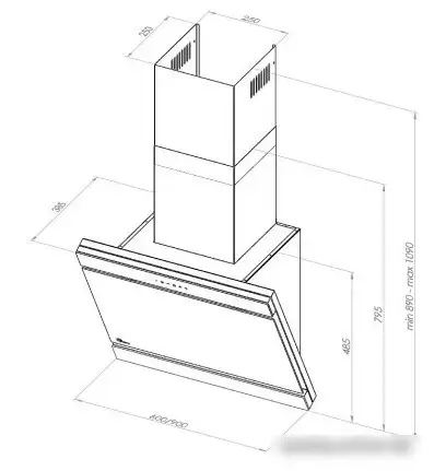 Кухонная вытяжка Akpo Kastos 60 WK-9 (белый/нержавеющая сталь) - фото товара