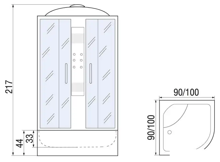 Душевая кабина River Temza 90/44 ТН - фото товара