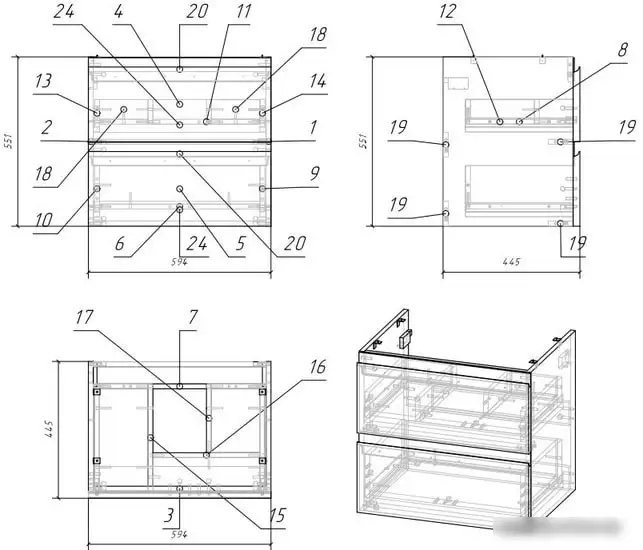 Cersanit Тумба Moduo 60 SZ-MOD60-BL/Wh под умывальник – фото товара