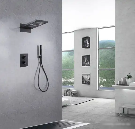 Душевая система Abber Weiss Insel AF8052B (черный матовый) - фото товара