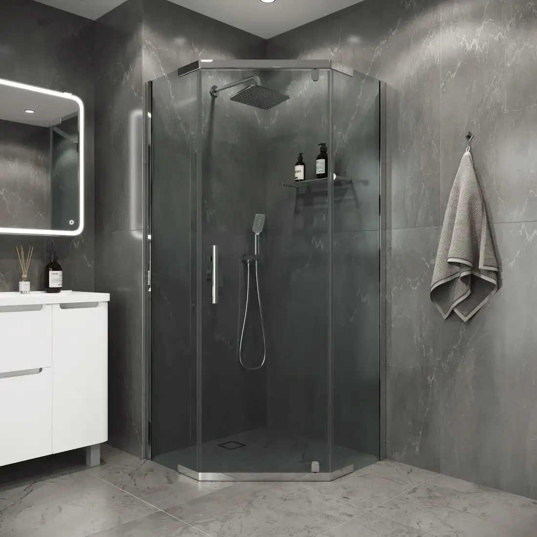 Душевой уголок Niagara Eco NG-1010-14D 100x100x190 (хром/стекло прозрачное) - фото товара