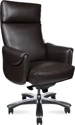 Офисное кресло Norden Ritz A 2108 brown leather (кожа коричневый/алюминиевая крестовина)
