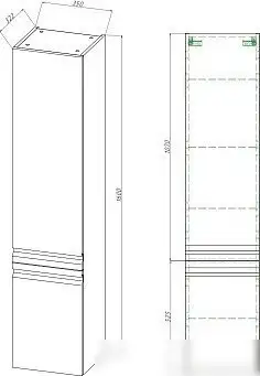 Aquatek Шкаф-пенал Aquatek Вега AQ70035R-GS – фото товара