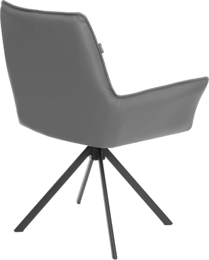 Стул с подлокотниками TetChair Мурано опора 360 (велюр/букле (HYP)/экокожа, светло-серый/графит) – фото товара
