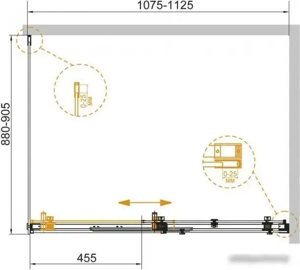 Душевой уголок Cezares STYLUS-SOFT-AH-1-110/90-C-Cr - фото товара