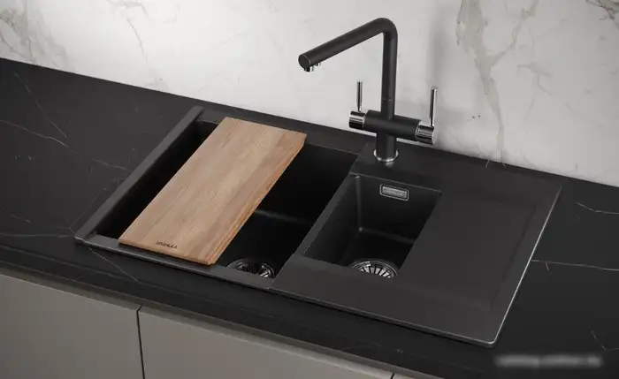 Кухонная мойка Granula ES-7808 (шварц) - фото товара