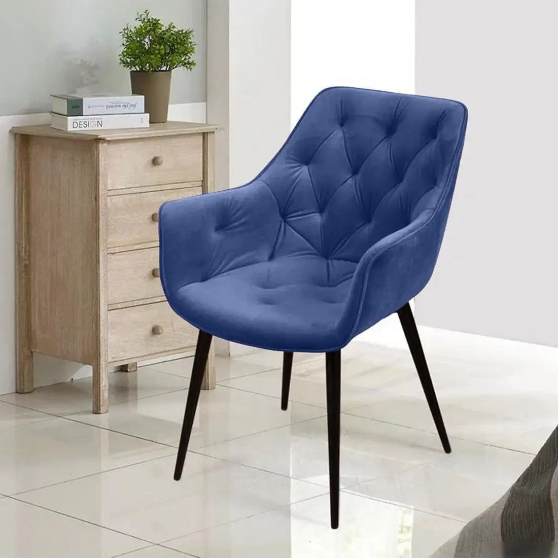 Стул с подлокотниками Ваш день Archi Barkhat 81 (темно-синий, 2шт)